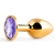 Золотистая анальная пробка с фиолетовым стразом - 7,2 см. - Anal Jewelry Plug - купить с доставкой в Красногорске