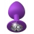 Фиолетовая анальная пробка со стразом Her Little Gem Large Plug - 9,5 см. - Pipedream - купить с доставкой в Красногорске