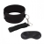 Черный ошейник с длинным поводком Collar and Leash Set - Lux Fetish - купить с доставкой в Красногорске