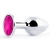 Серебристая анальная пробка с малиновым кристаллом - 7,2 см. - Anal Jewelry Plug - купить с доставкой в Красногорске