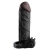 Чёрная вибронасадка с кольцом Vibrating Real Feel 2 Extension - 16 см. - Pipedream - в Красногорске купить с доставкой