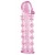Гелевая розовая насадка на фаллос с шипами - 12 см. - Toyfa Basic - в Красногорске купить с доставкой