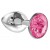 Малая серебристая анальная пробка Diamond Pink Sparkle Small с розовым кристаллом - 7 см. - Lola Games - купить с доставкой в Красногорске