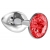 Малая серебристая анальная пробка Diamond Red Sparkle Small с красным кристаллом - 7 см. - Lola Games - купить с доставкой в Красногорске