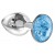 Малая серебристая анальная пробка Diamond Light blue Sparkle Small с голубым кристаллом - 7 см. - Lola Games - купить с доставкой в Красногорске