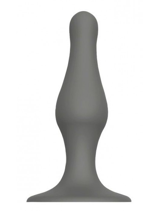 Серый удлиненный анальный стимулятор PLUG WITH SUCTION CUP - 10,3 см. - Dream Toys