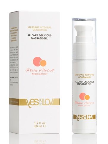 Универсальный массажный гель-смазка Allover Delicious Massage Gel с ароматом персика и аброкоса - 50 мл. - YESforLOV - купить с доставкой в Красногорске