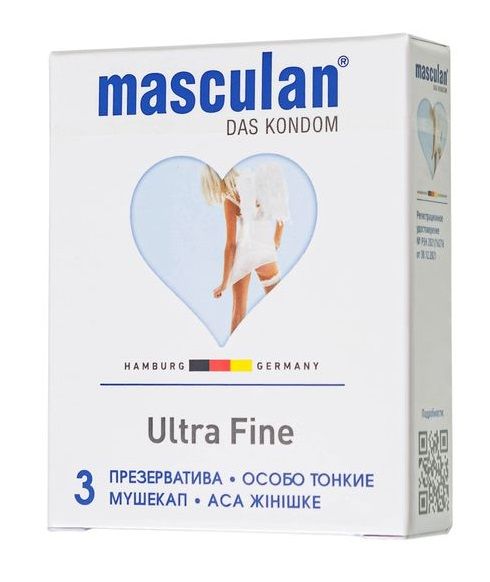 Ультратонкие презервативы Masculan Ultra Fine с обильной смазкой - 3 шт. - Masculan - купить с доставкой в Красногорске
