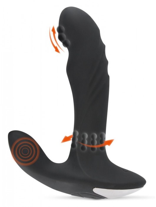 Черный вибромассажер простаты с функцией римминга Plug with Perineum Stimulator - 16,6 см. - Orion - в Красногорске купить с доставкой