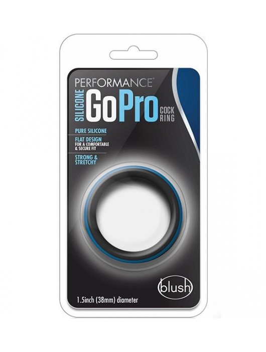 Черно-синее эрекционное кольцо Silicone Go Pro Cock Ring - Blush Novelties - в Красногорске купить с доставкой