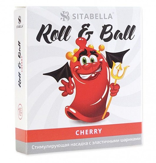 Стимулирующий презерватив-насадка Roll   Ball Cherry - Sitabella - купить с доставкой в Красногорске