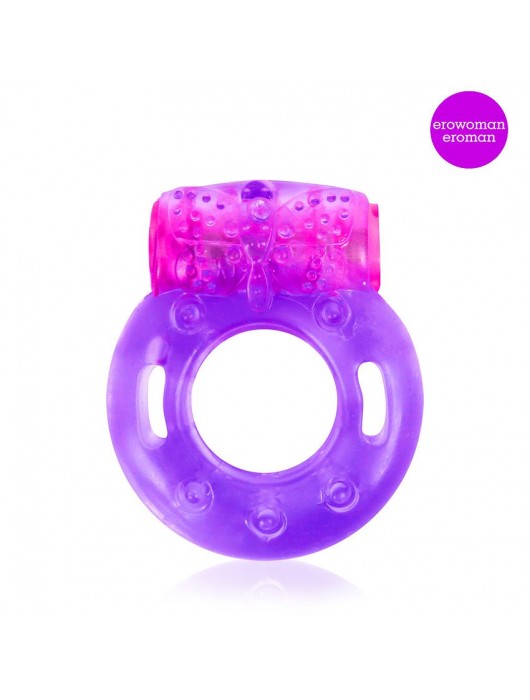 Фиолетовое эрекционное виброкольцо с бабочкой - Erowoman-Eroman - в Красногорске купить с доставкой
