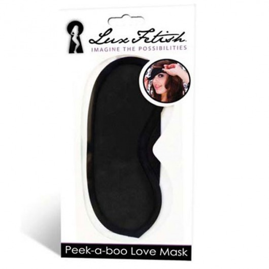 Черная маска на глаза Peek-a-Boo - Lux Fetish - купить с доставкой в Красногорске