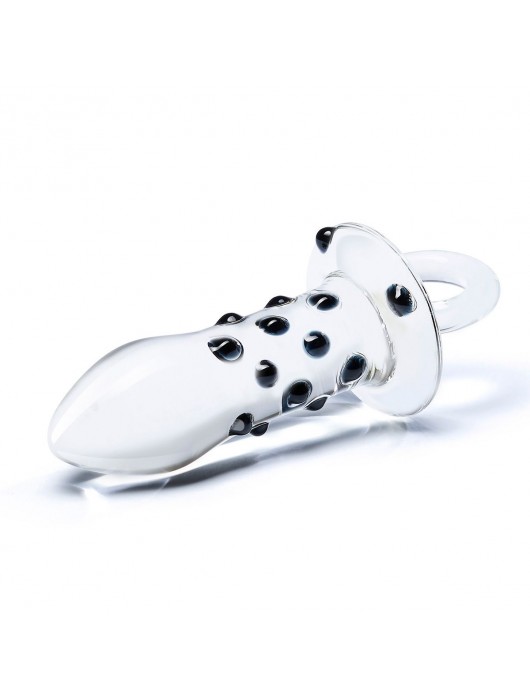 Мини-пробочка из стекла с черными пупырышками, 8 см - Glas