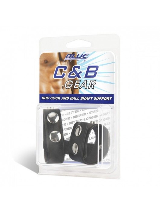 Двойной поддерживаюший ремень для пениса с заклепками - BlueLine - купить с доставкой в Красногорске