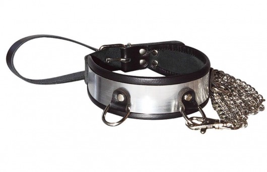 Стильный ошейник с металлическим блеском и поводком - Sitabella - купить с доставкой в Красногорске