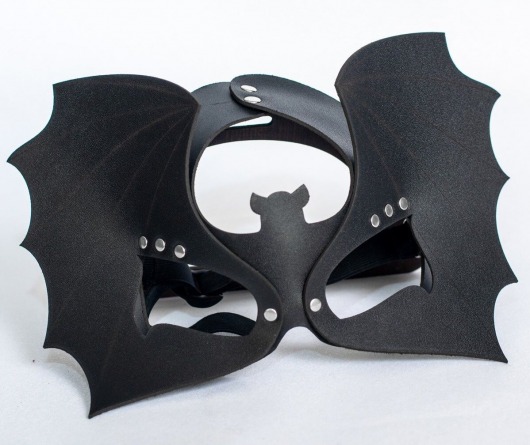 Черная кожаная маска на глаза  Летучая мышь - Sitabella - купить с доставкой в Красногорске