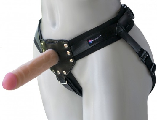 Черный пояс-трусики с двумя насадками  Экзотик-Linda  - 15,5 и 10,5 см. - LOVETOY (А-Полимер) - купить с доставкой в Красногорске