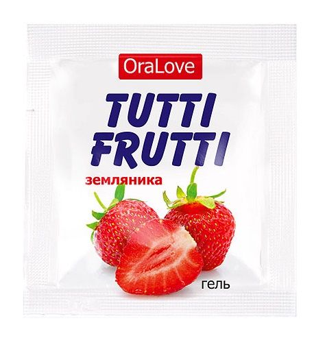Пробник гель-смазки Tutti-frutti с земляничным вкусом - 4 гр. - Биоритм - купить с доставкой в Красногорске
