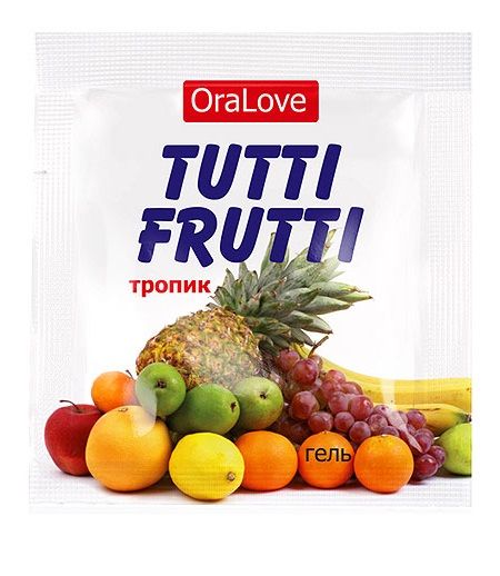 Пробник гель-смазки Tutti-frutti со вкусом тропических фруктов - 4 гр. - Биоритм - купить с доставкой в Красногорске