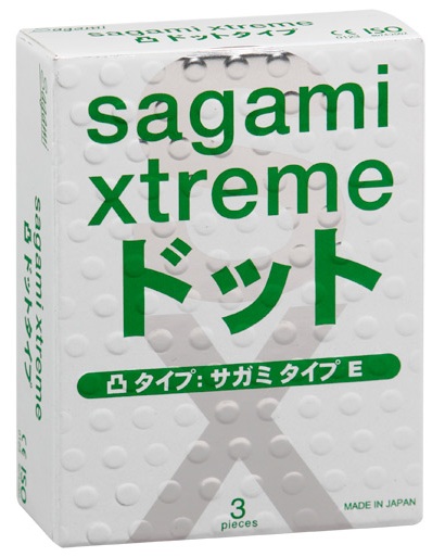 Презервативы Sagami Xtreme SUPER DOTS с точками - 3 шт. - Sagami - купить с доставкой в Красногорске