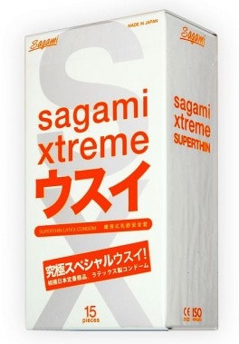 Ультратонкие презервативы Sagami Xtreme SUPERTHIN - 15 шт. - Sagami - купить с доставкой в Красногорске