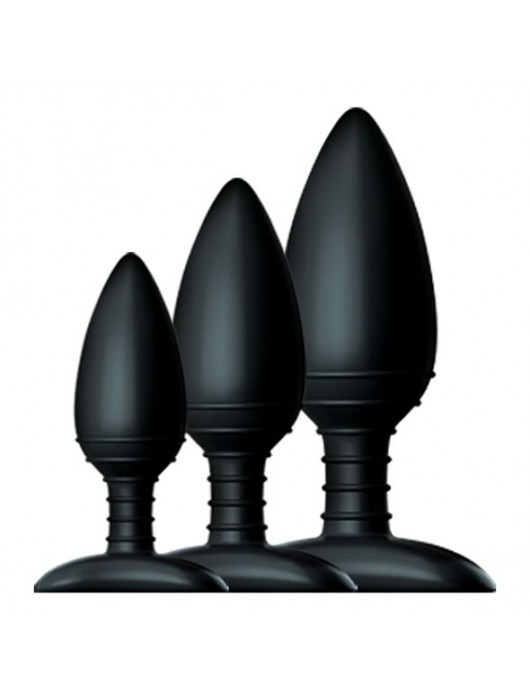 Набор из 3 черных анальных втулок NEXUS BUTT PLUG TRIO SET - Nexus Range