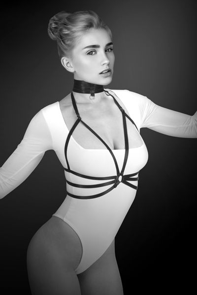 Черная упряжь на грудь Julia - Bijoux Pour Toi - купить с доставкой в Красногорске