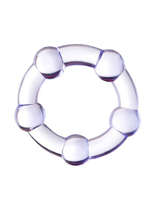 Фиолетовое эрекционное кольцо на пенис с бусинами - Штучки-дрючки - в Красногорске купить с доставкой