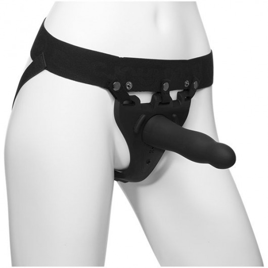 Черный полый вибрострапон Body Extensions BE Aroused - 17,78 см. - Doc Johnson - купить с доставкой в Красногорске
