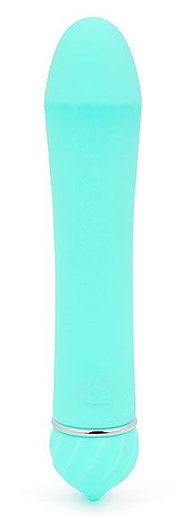 Бирюзовый гладкий вибратор с 11 режимами вибрации - 11,5 см. - A-LOVING
