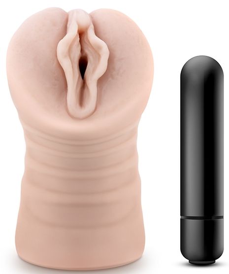 Телесный мастурбатор-вагина с вибропулей Ashley - Blush Novelties - в Красногорске купить с доставкой