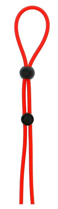 Красное лассо на пенис с двумя бусинами STRETCHY LASSO CAGE - Dream Toys - в Красногорске купить с доставкой
