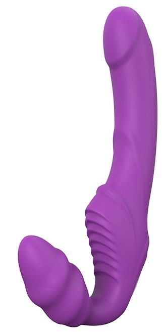 Фиолетовый безремневой вибрострапон DOUBLE DIPPER - Dream Toys - купить с доставкой в Красногорске