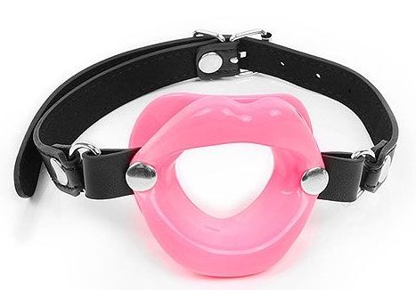 Розовый кляп-губки на черном ремешке - Notabu - купить с доставкой в Красногорске