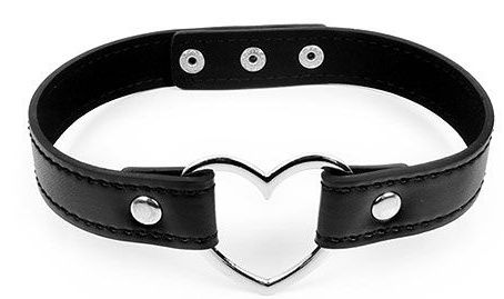Черный ошейник с сердечком - Notabu - купить с доставкой в Красногорске