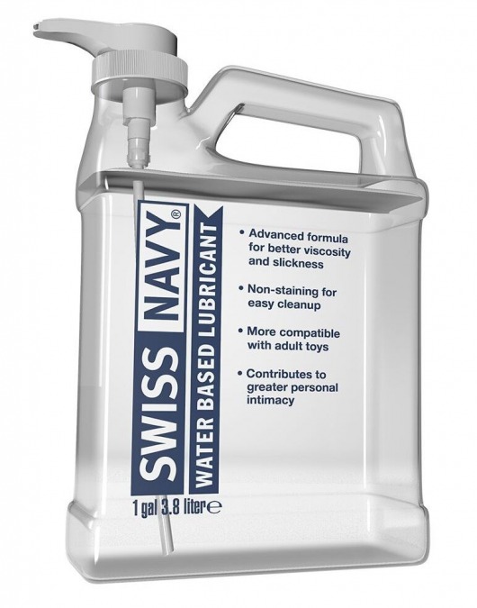 Канистра лубриканта Swiss Navy Water Based Lube на водной основе - 3,8 л. - Swiss navy - купить с доставкой в Красногорске