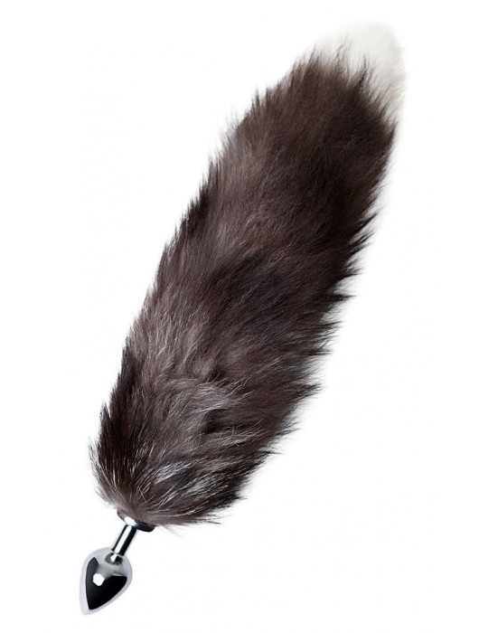 Серебристая металлическая анальная втулка с хвостом чернобурой лисы - размер S - ToyFa - купить с доставкой в Красногорске