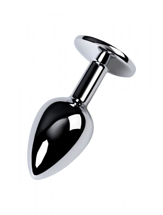 Серебристая конусовидная анальная пробка с фиолетовым кристаллом - 7 см. - ToyFa - купить с доставкой в Красногорске