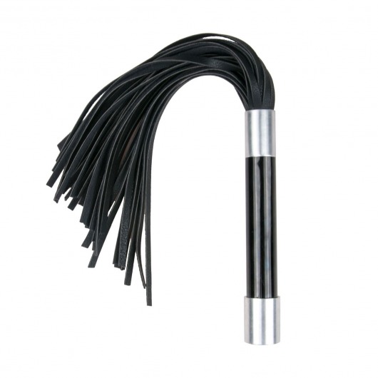 Черная плеть Easytoys Flogger With Metal Grip - 38 см. - Easy toys - купить с доставкой в Красногорске