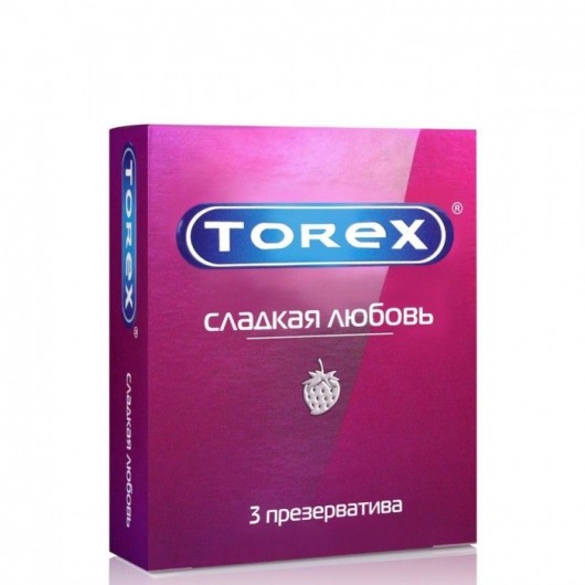 Презервативы Torex  Сладкая любовь  с ароматом клубники - 3 шт. - Torex - купить с доставкой в Красногорске