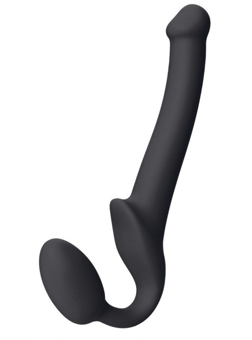 Черный безремневой страпон Silicone Bendable Strap-On S - Strap-on-me - купить с доставкой в Красногорске