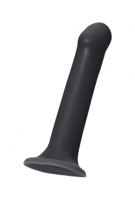 Черный фаллос на присоске Silicone Bendable Dildo L - 19 см. - Strap-on-me - купить с доставкой в Красногорске
