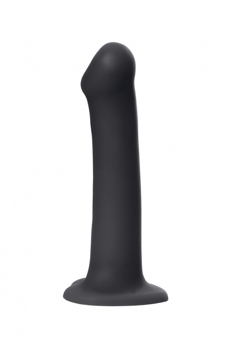 Черный фаллос на присоске Silicone Bendable Dildo L - 19 см. - Strap-on-me - купить с доставкой в Красногорске