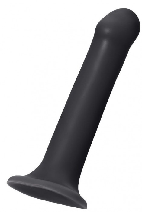 Черный фаллос на присоске Silicone Bendable Dildo L - 19 см. - Strap-on-me - купить с доставкой в Красногорске