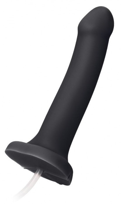 Черный фаллос с имитацией эякуляции Silicon Cum Dildo L - 19,6 см. - Strap-on-me - купить с доставкой в Красногорске