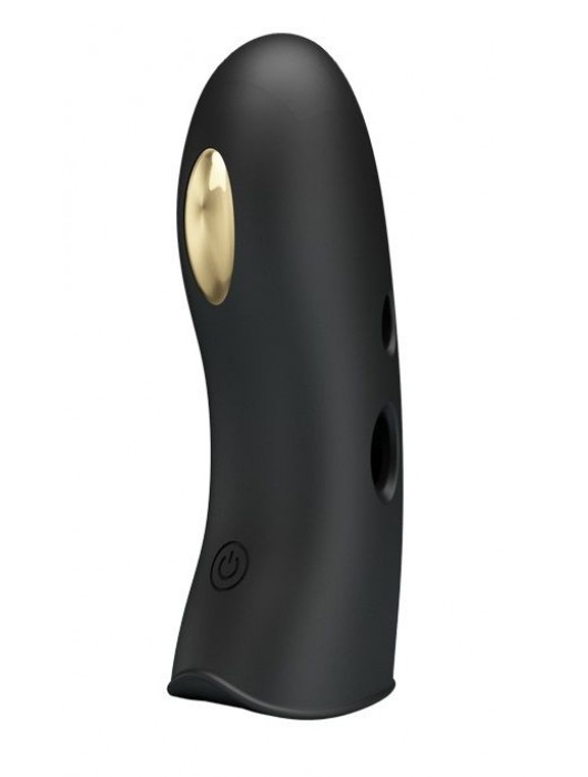 Черная вибронасадка на палец с электростимуляцией Marico - Baile - купить с доставкой в Красногорске