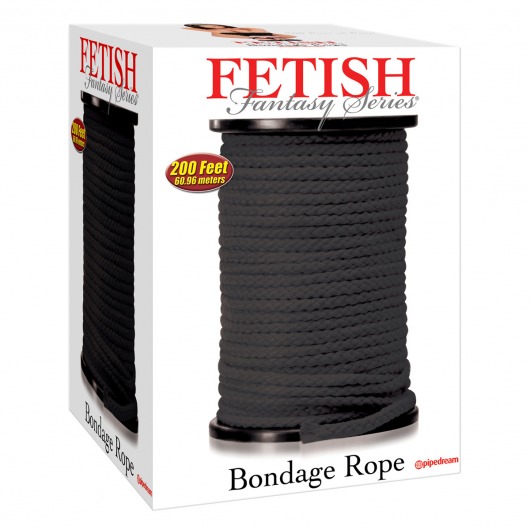 Черная веревка для связывания Bondage Rope - 60,9 м. - Pipedream - купить с доставкой в Красногорске