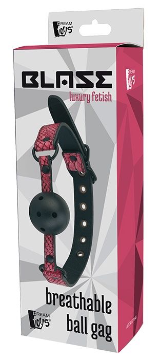 Черно-розовый кляп-шарик с отверстиями BALL GAG - Dream Toys - купить с доставкой в Красногорске
