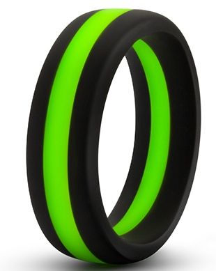 Черно-зеленое эрекционное кольцо Silicone Go Pro Cock Ring - Blush Novelties - в Красногорске купить с доставкой